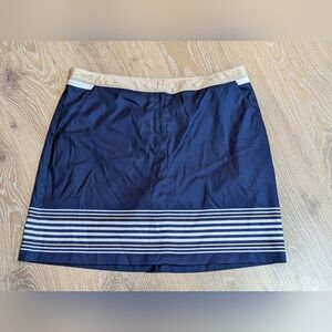 Izod Women's Size8 Navy and‎ Tan Striped Golf Skort Pockets